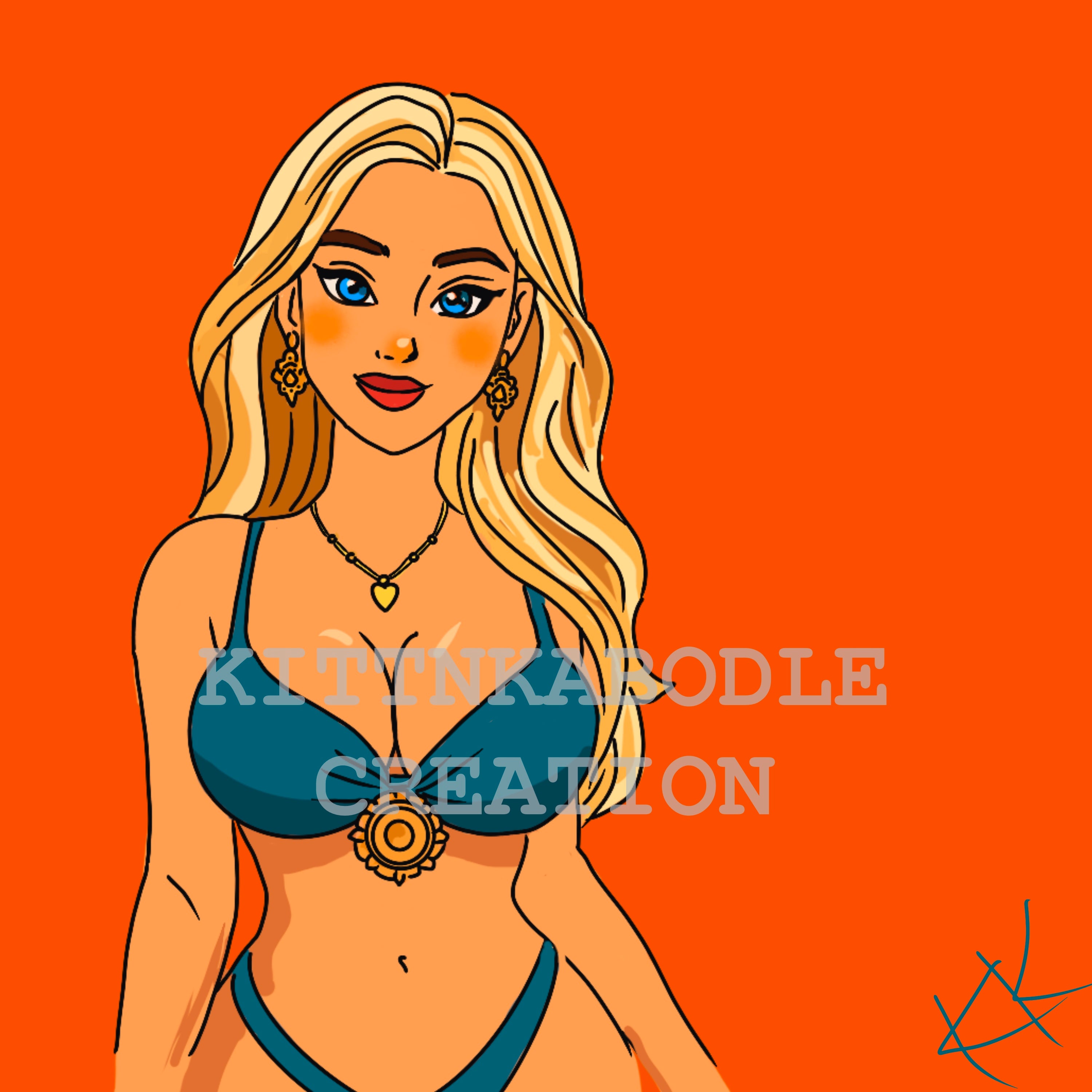 Golden Muse | Digital Art Print by KittenKaboodle Creation